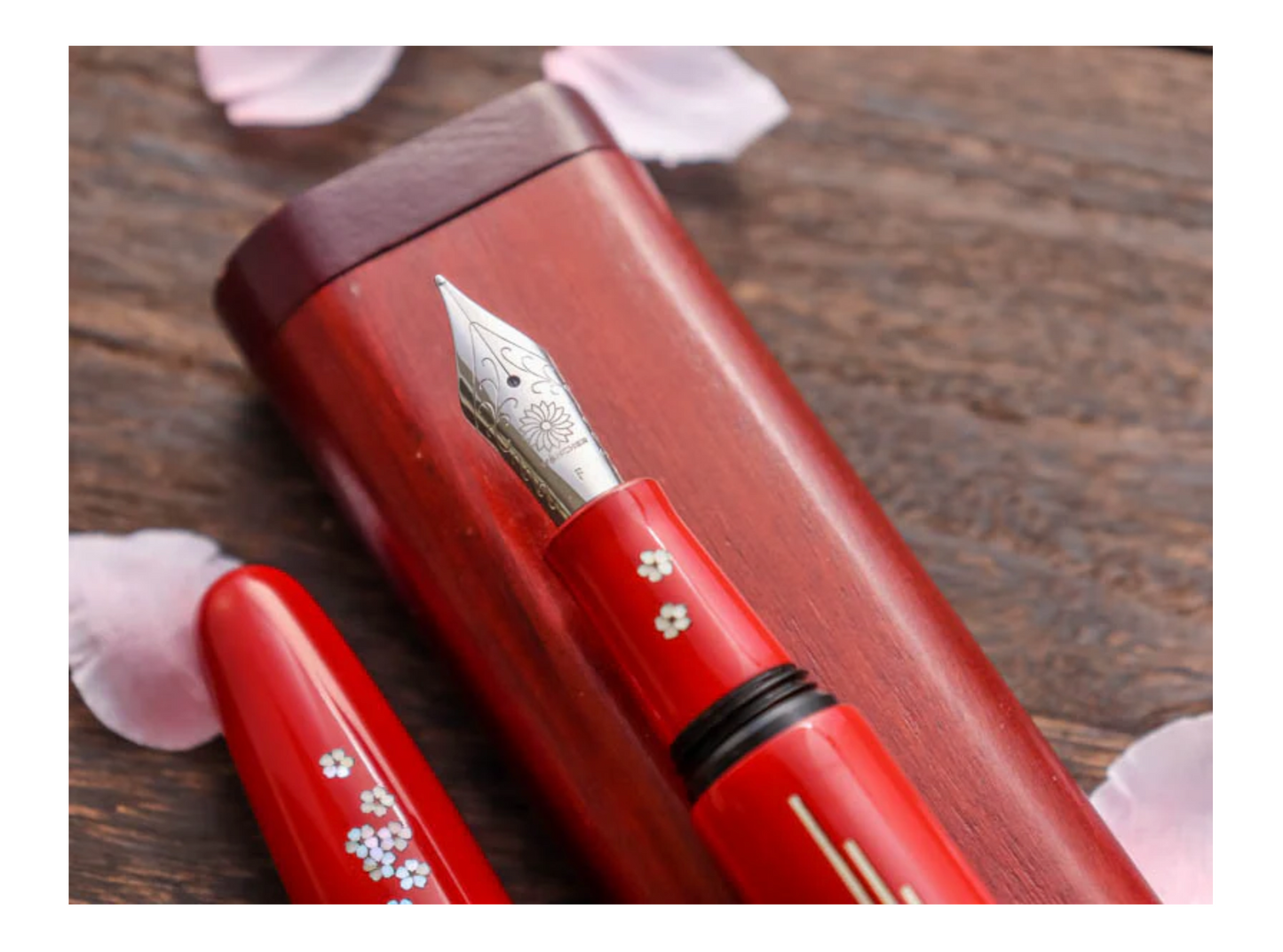 Wancher Dream Fountain Pen | - Zogan - Sakura River Urushi Red