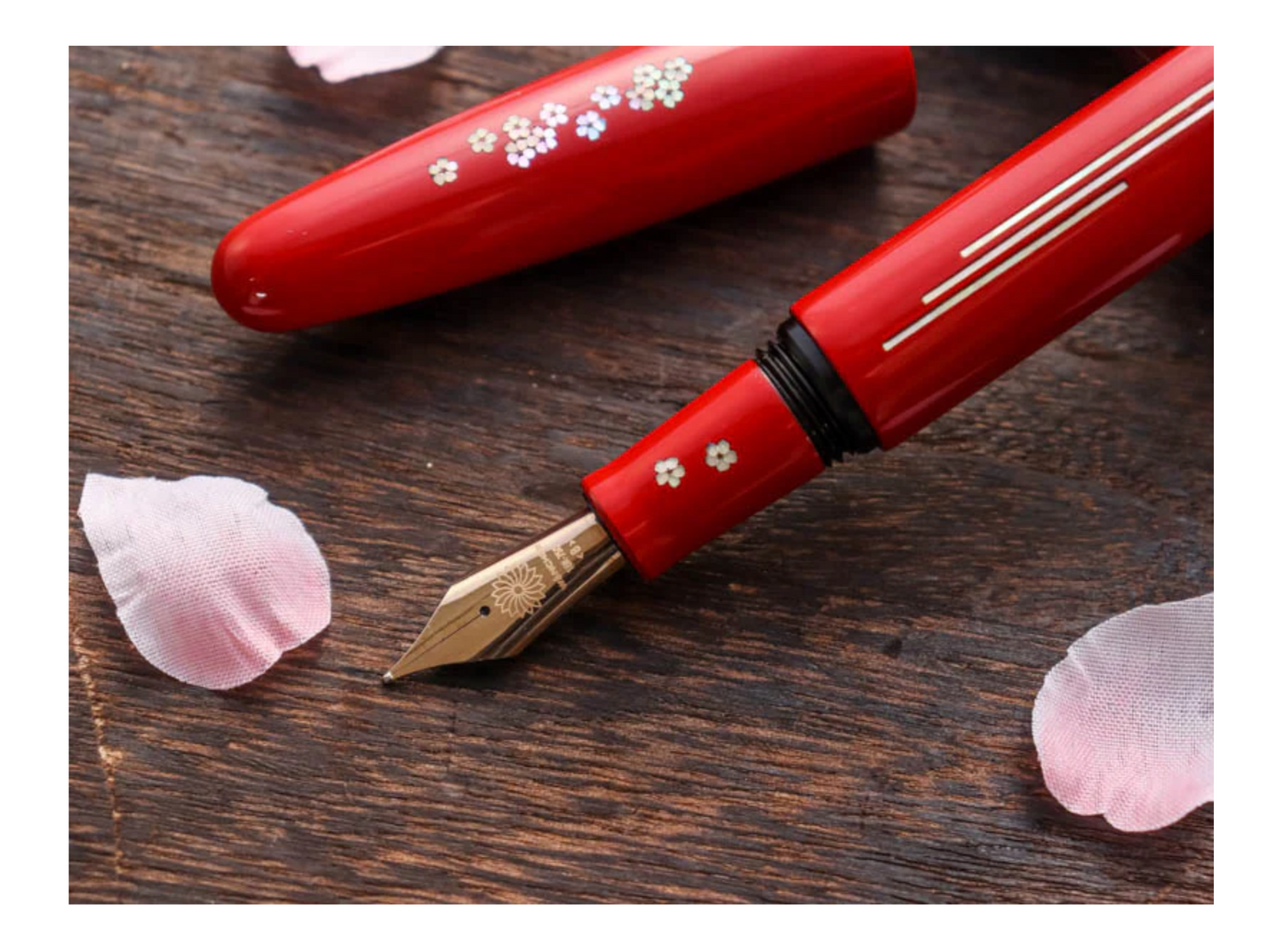 Wancher Dream Fountain Pen | - Zogan - Sakura River Urushi Red