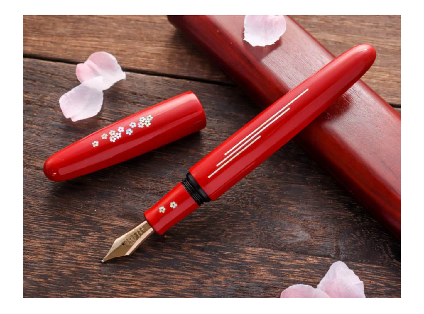 Wancher Dream Fountain Pen | - Zogan - Sakura River Urushi Red