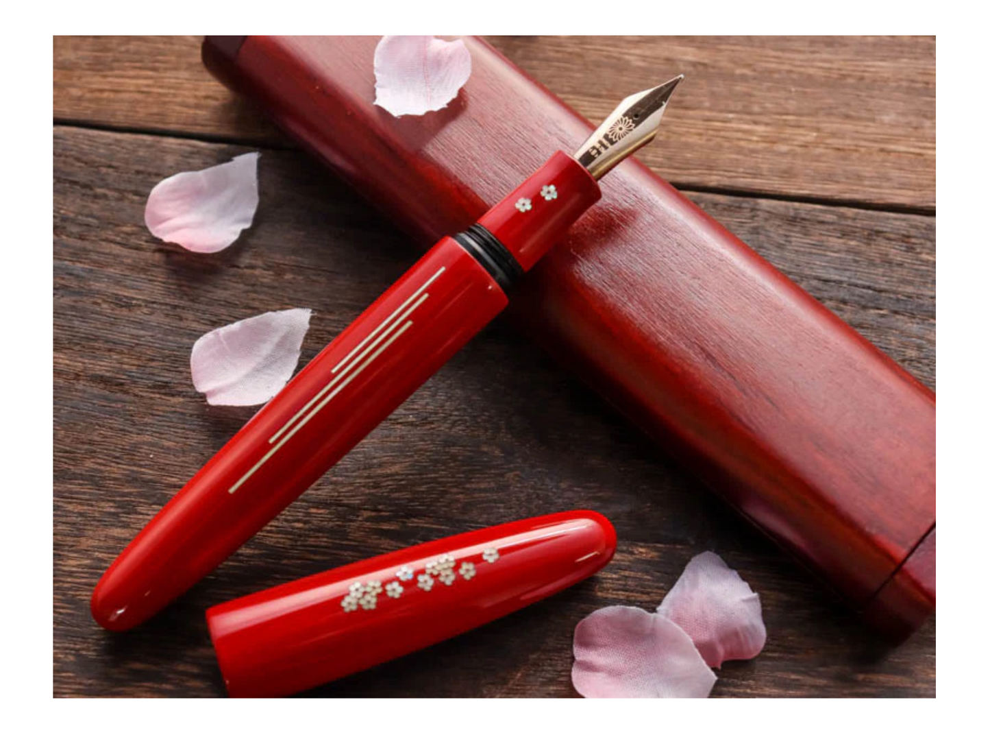 Wancher Dream Fountain Pen | - Zogan - Sakura River Urushi Red