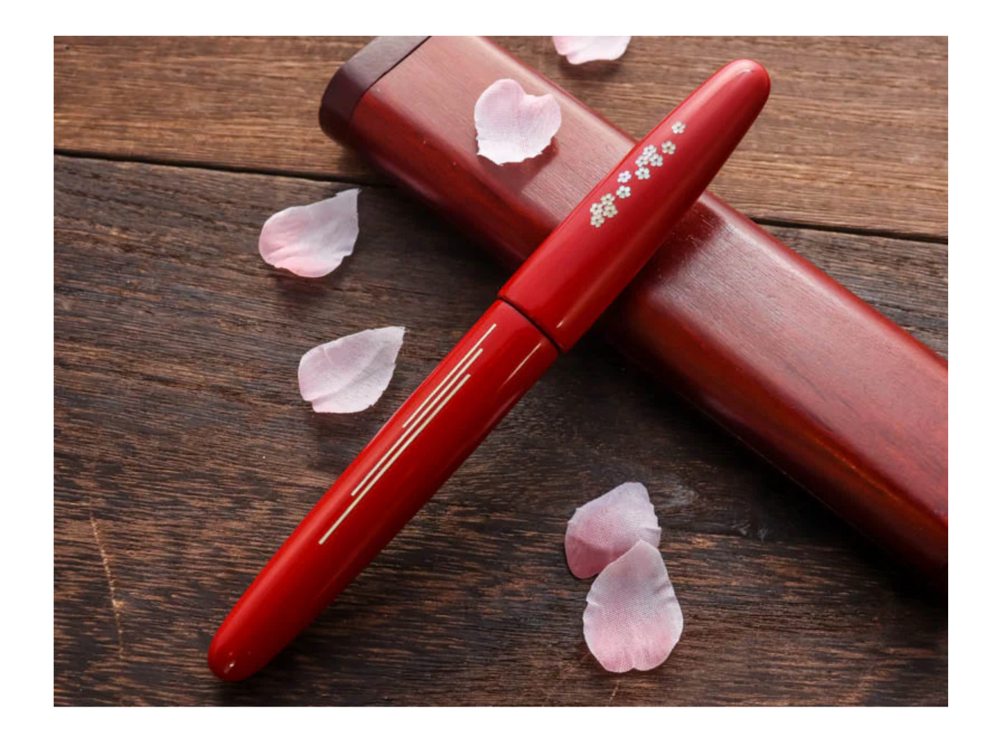 Wancher Dream Fountain Pen | - Zogan - Sakura River Urushi Red