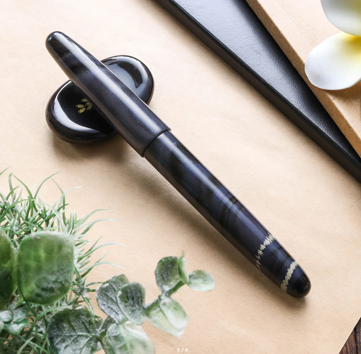 Wancher Dream Fountain Pen | TRUE EBONITE - MARBLE PURPLE GRAY