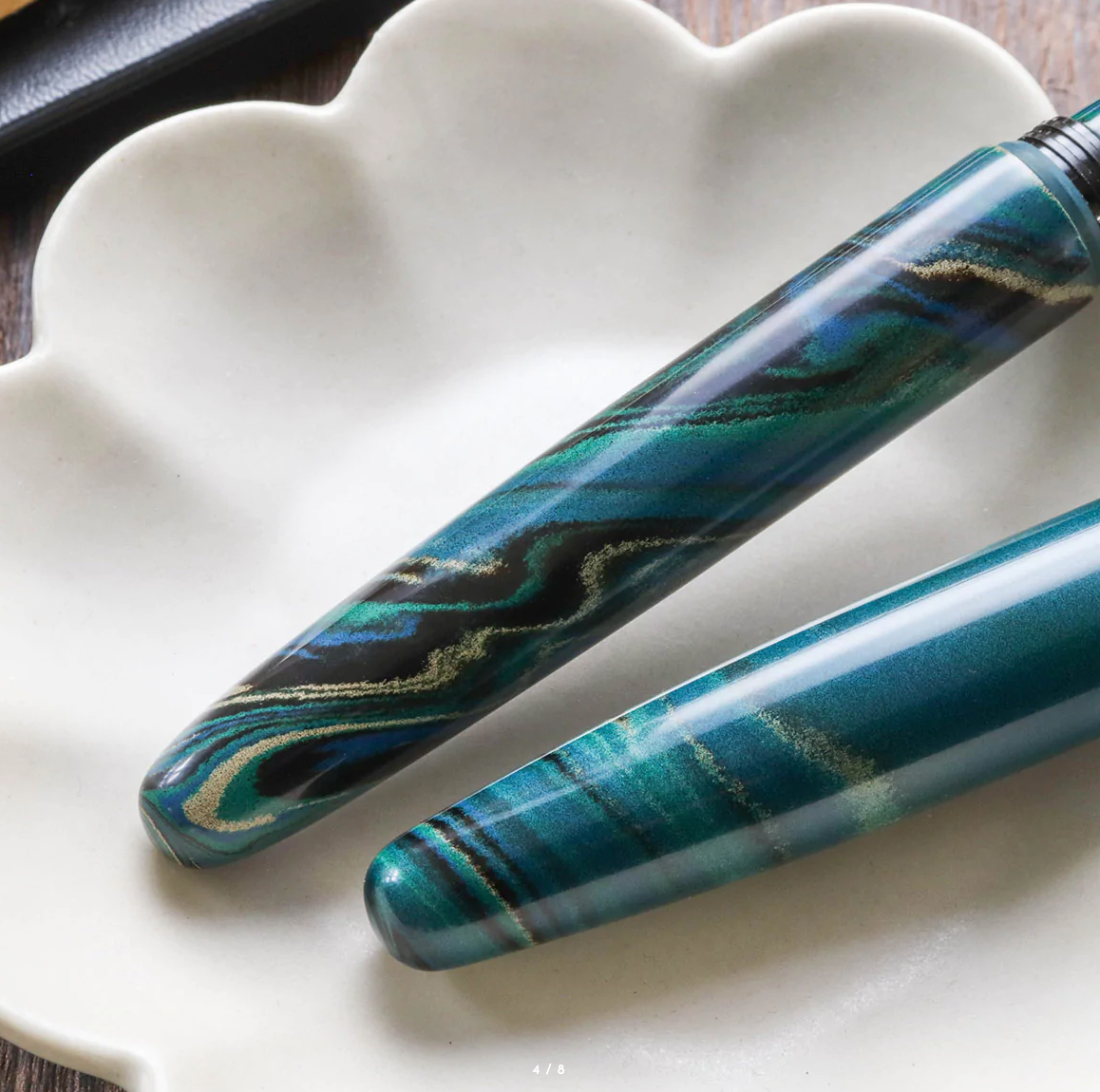 Wancher Dream Fountain Pen | TRUE EBONITE - MARBLE GREEN