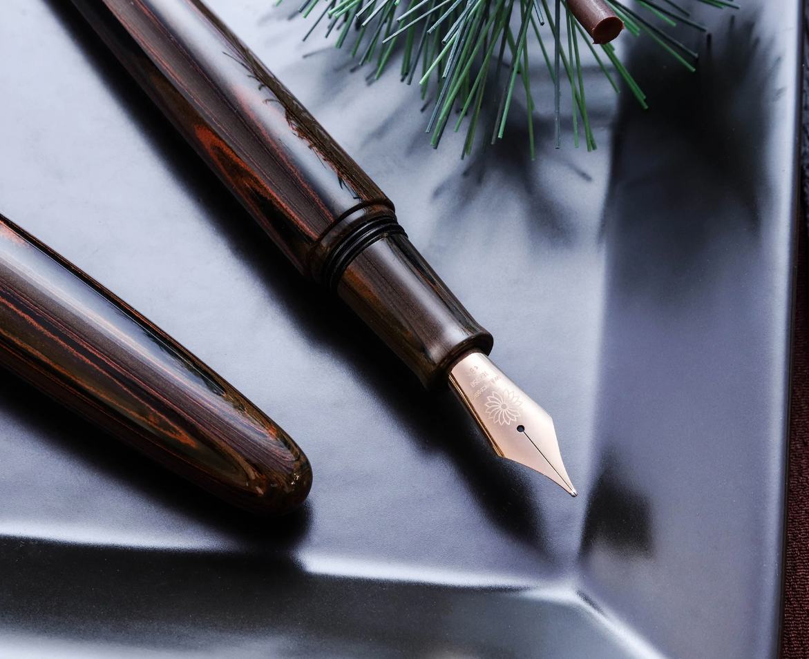 Wancher Dream Fountain Pen | TRUE EBONITE - MARBLE BROWN