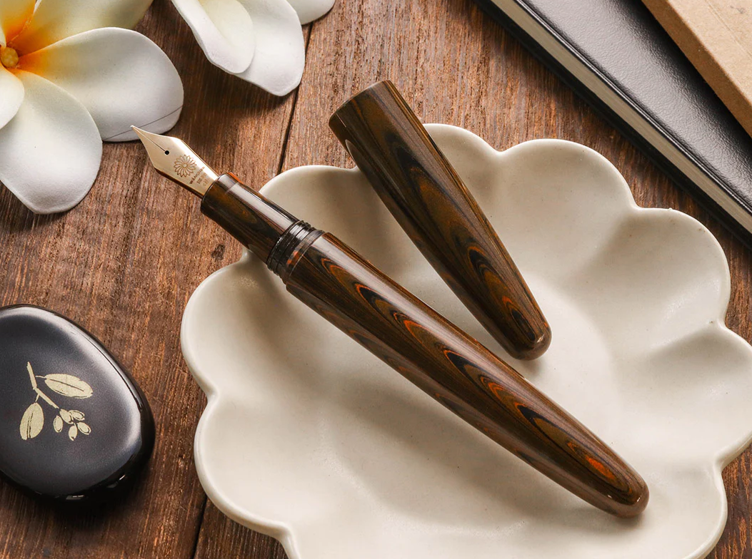 Wancher Dream Fountain Pen | TRUE EBONITE - MARBLE BROWN