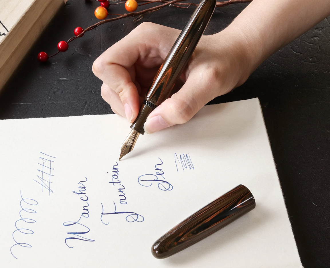 Wancher Dream Fountain Pen | TRUE EBONITE - MARBLE BROWN