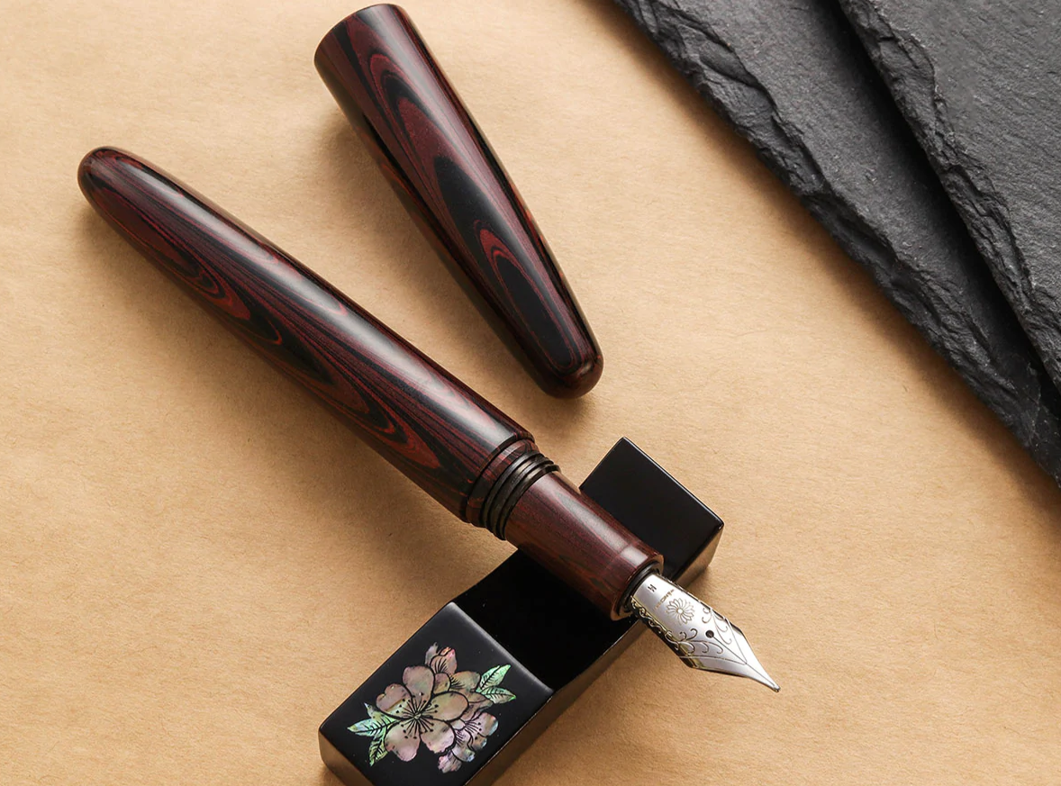 Wancher Dream Fountain Pen | TRUE EBONITE - MARBLE RED